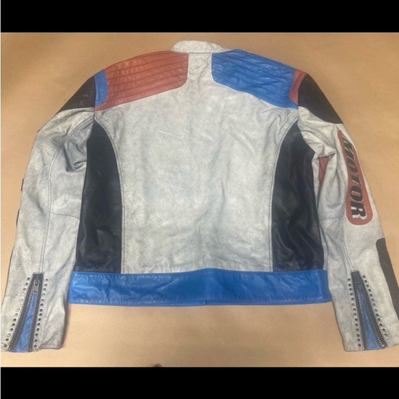 Muubaa Leather Racing Moto Jacket. Size 4 - Picture 7 of 12